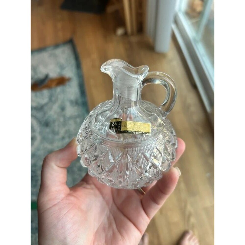 Vintage Lead Crystal Cruet Mini Pitcher West Germany